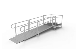 EZ-ACCESS PATHWAY 10-ft x 53.75-in Aluminum Modular Entryway Wheelchair Ramp - USA Ramp Store