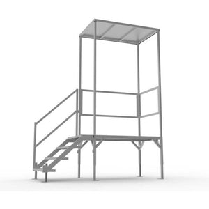 EZ-ACCESS FORTRESS OSHA Stair System 27.5"-42.5"H Adj. with Canopy