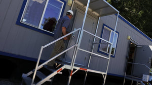 EZ-ACCESS FORTRESS OSHA Stair System 27.5"-42.5"H Adj. with Canopy - USA Ramp Store