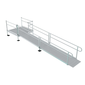 EZ-ACCESS PATHWAY 3G Modular Ramp (Solid Surface, 2-Line Handrail) - USA Ramp Store