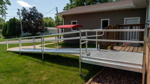 EZ-ACCESS PATHWAY 3G Modular Ramp (Solid Surface, 2-Line Handrail) - USA Ramp Store