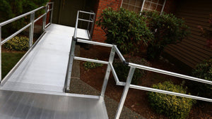 EZ-ACCESS PATHWAY 3G Modular Ramp (Solid Surface, 2-Line Handrail) - USA Ramp Store